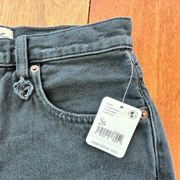 Free People Washed Black Jean Short - Picture 3 of 5